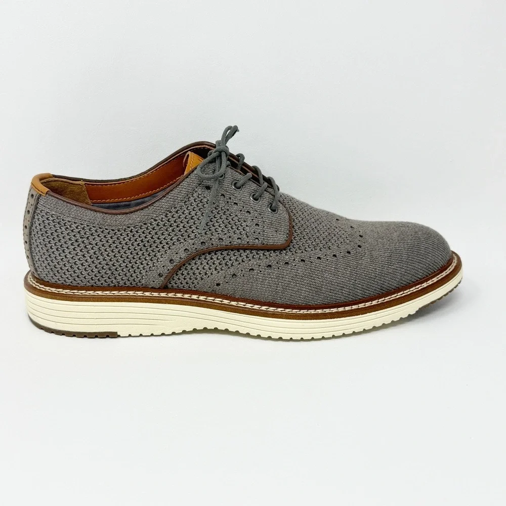 Johnston & Murphy Mens Upton Knit Wingtip Gray‎ Dress Sneaker 20-5368 Size 10M